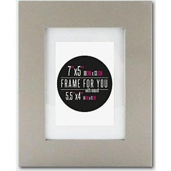 Feeby Frames Livia Marco de Fotos de Madera Maciza 13x18 cm Gris con Passepartout Blanco