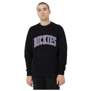 Dickies Aitkin Men's Stylish Crewneck Sweatshirt in Black and Purple, Size S