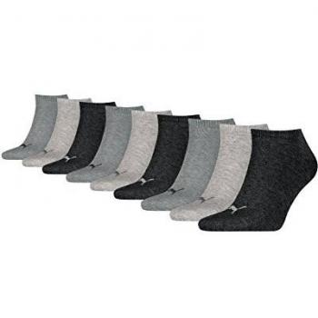 PUMA Zapatillas Deportivas Unisex Calcetines Calcetines Cortos Calcetines de Deporte 261080001 12 Par - Antracita/L Mel Gris/M Mel Gris
