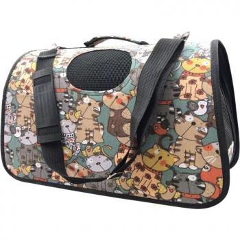 Transportín Bolsa Tela Impermeable para Perro/Gato con Correa de Hombro Transpirable