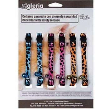 Display Collares Gato Liso 6 Unidades Clasico Cierre de Seguridad