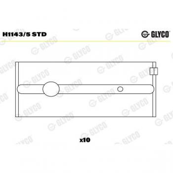 Cojinete de cigüeñal GLYCO H1143/5 STD para FORD Transit Mk2 Van, aleación de aluminio con soporte en acero