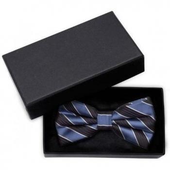 Fabio Farini - Elegantes pajaritas de hombre a rayas para cualquier ocasión como una boda, una confirmación, un baile de graduación Blauw Zwart Wit