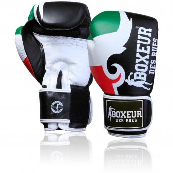 Boxeur Des Rues Fight Activewear Guantes de boxeo con logotipo y estampado tribal negro Flag-Italy Talla:16 OZ
