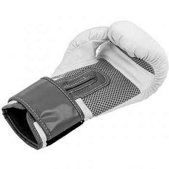 Guantes de Boxeo 10 oz con Malla Interior en Blanco y Gris Metalizado