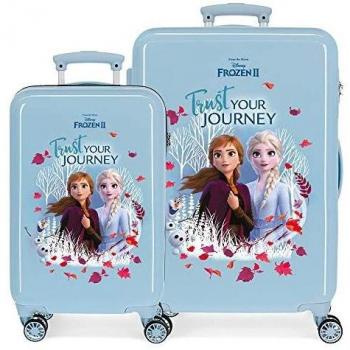 Disney Frozen Trust your journey Juego de maletas Azul 55/64 cms Rígida ABS Cierre combinación 93L 4 ruedas dobles Equipaje de Mano