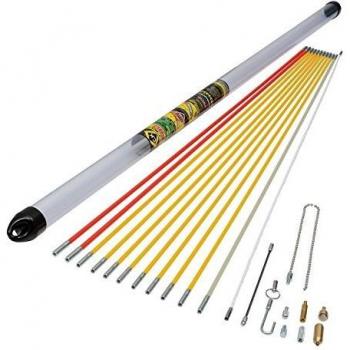 CK T5422 - Kit de varillas de fibra de vidrio para colocación de cable, incluye 12 varillas de 1 metro cada una y accesorios