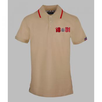 Aquascutum Men's London 1851 Beige Polo Shirt - Size Small