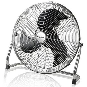 Thomson THVEL245PS Ventilador industrial de suelo, cabezal inclinable, 3 velocidades, aspas metalicas de 45cm, 100W, cromado