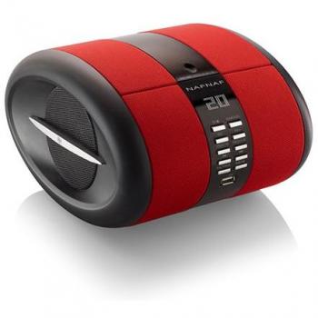 Naf Naf SENSEBTRD - Radio CD de diseño con Bluetooth, USB y aux-in, Color Rojo