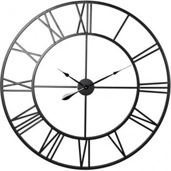 Reloj de Pared Decorativo de Metal Negro con Diseño Moderno 100x3x100 cm