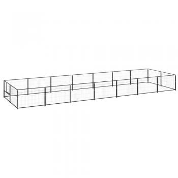 vidaXL Dog Kennel Black 14 m² Steel