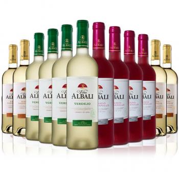 Pack de vinos blancos y rosados premiados internacionalmente: 4 botellas de Verdejo, 4 Rosado y 4 Blanco Semidulce Viña Albali.