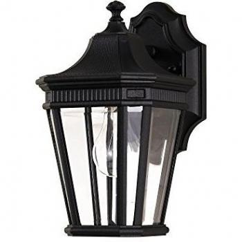 Aplique exterior Cotswold Lane negro IP44, E27, altura 29,2cm