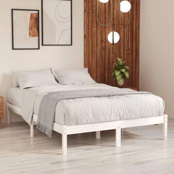 Estructura de cama de madera maciza de pino blanca 160x200 cm