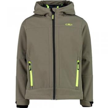 CMP Olive Green Kids Softshell Jacket with Hood - Size 4