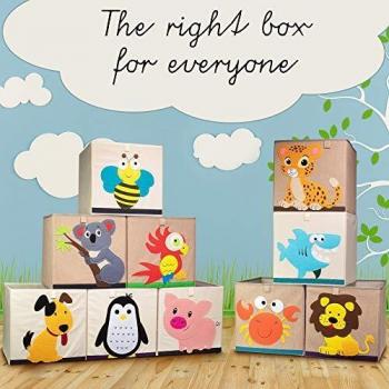 Caja de almacenamiento infantil Koala de tela, compatible con Ikea Kallax, 33x33x33 cm, color claro