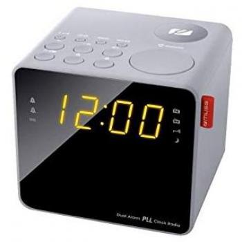 Radio Reloj Despertador MUSE M-187-CR Plata con Dimmer, Buzzer y Pantalla