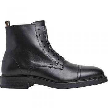 Botas de hombre Hackett Egmont de piel negra con cremalleras laterales, tamaño 41, estilo casual