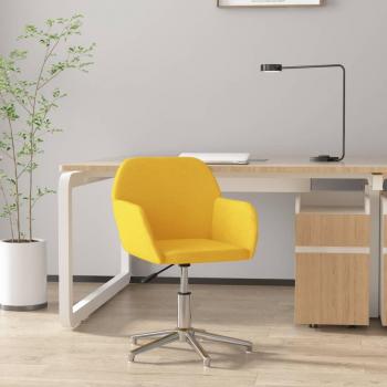 Silla de oficina giratoria en tela color amarillo claro