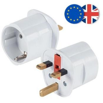 Adaptador de Viaje Enchufe UK con Conversión de Corriente Universal
