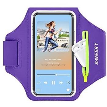 Brazalete Deportivo para Corre con Airpods Holder,HAISSKY Brazalete Móvil Deportivo para iPhone 11 Pro MAX/iPhone 11 Pro/iPhone XS MAX/iPhone XR/ 8 Plus/8 Galaxy S9/S8 Plus,Huawei P20 hasta 6.8