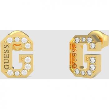 Pendientes Guess College 1981 de acero dorado