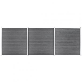 Cerca de jardín WPC gris Dia e Noite 526x186 cm, perfecta para plantas y animales, múltiples usos, malla para ventilación y seguridad