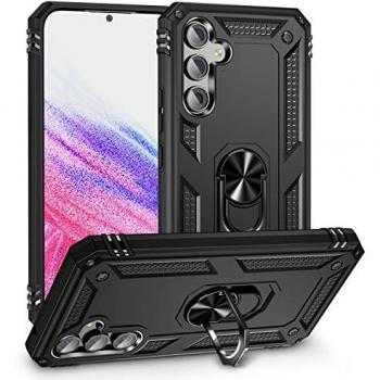 Funda Magnética Rígida con Anillo Giratorio 360 para Samsung Galaxy A54 - Carcasa Antigolpes de Grado Militar Negra