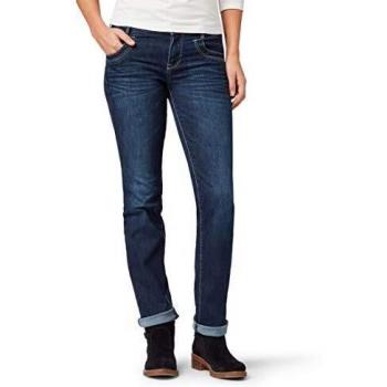 TOM TAILOR 202212 Alexa Straight Vaqueros para Mujer, Azul (10282 - Dark Stone Wash Denim), 27W / 30L