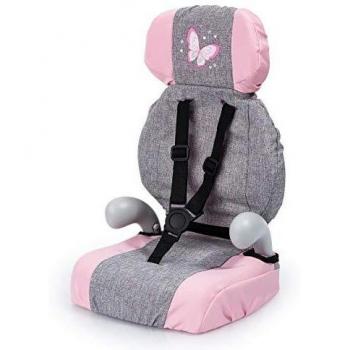 Bayer Design- Silla de Coche, Accesorios de Muñeca, Comcinturón, Moderno, Color Gris, Rosa Commariposa