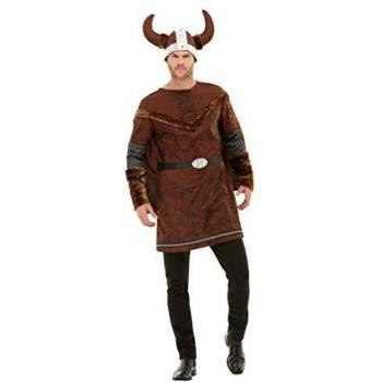 Smiffys 50734L - Disfraz de bárbaro vikingo, para hombre, color marrón, talla L, 106,68-111,76 cm