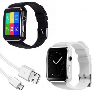 Smartwatch rectangular con cámara, notificaciones y aplicación de fitness (Blanco)