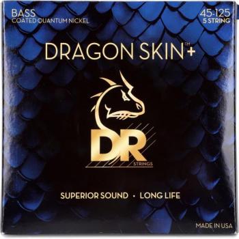 DR Strings Dragon Skin+ Coated Quantum Nickel 5-String Bass Guitar Strings 45-125