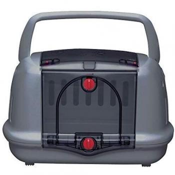 Caja de transporte para perros y gatos, plástico (PP), L48 x P32.1 x H30 cm, con 2 aberturas, color gris - Iris Ohyama