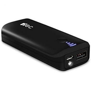 5200mAh Batería Externa Portátil, EC Technology Mini Cargador Batería Externa, Power Bank con Una Linterna LED para iPhone 7/7 plus, iPad, iPod, Samsung, Tablet PC, MP3, Cámaras Digitales y Más- Negro
