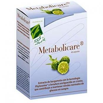 100% Natural Metabolicare contribuye al mantenimiento de niveles normales de glucosa en sangre. 60 capsulas vegetales