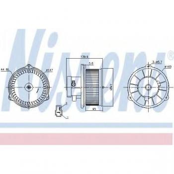 Ventilador habitáculo NISSENS 87160 - Interior blower, compatible con múltiples modelos de vehículos, alta eficiencia en la circulación de aire, fácil instalación, diseño compacto y duradero