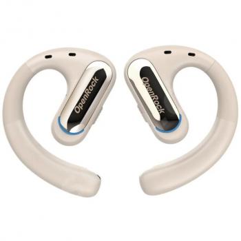 Auriculares Inalámbricos OneOdio OpenRock Pro T1 Sport Beige con Estuche de Carga, Diseño Abierto y Resistencia al Agua