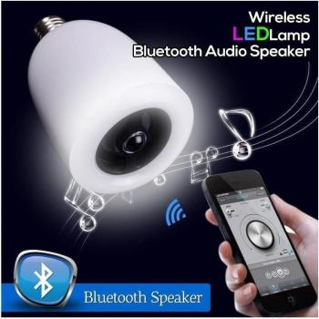 Lámpara Bombilla LED E27 con Altavoz Bluetooth y Control Remoto