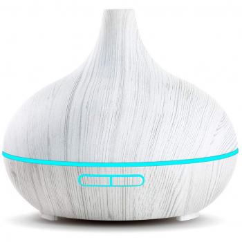 Newkbo - Humidificador Ultrasónico de 300 ml Para Aromaterapia, Difusor De Aceites Esenciales, Vapor Frío LED De 7 Colores, 4 Ajustes De Tiempo, Oficina, Niños, Dormitorio