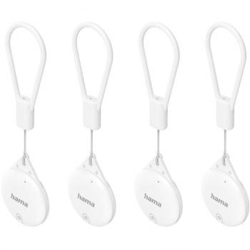 Localizador de Llaves Bluetooth Hama para Apple Buscar Mi App - Pack de 4 Unidades, Color Blanco, Alarma, Compatible con iOS