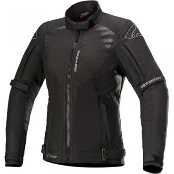 Chaqueta textil Alpinestars Stella Headlands Drystar para mujeres - Negro, impermeable, con forro térmico extraíble, protección en codos y hombros, ajuste personalizado, ventilación estratégica