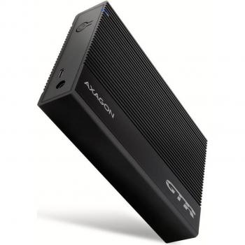 AXAGON EE35-GTR USB-C 3.2 Gen 1 SATA 6G External Hard Drive Enclosure, 3.5 Ribbed, Black