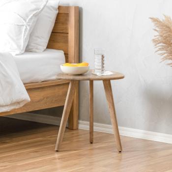 Armstrong Side Table - Natural, 16 in. x 16 in. x 18 in., Triangle Solid Mango Wood End Table