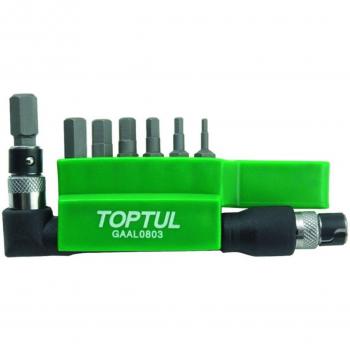 Juego de destornilladores hexagonales TOPTUL 1/4 con 7 piezas (tamaños: 2, 3, 4, 5, 6, 7 y 8 mm) y dest