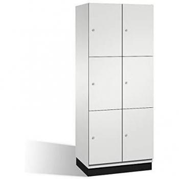 Armario de Compartimentos Bajo Llave Cambio C+P, 2 Compartimentos, Luz Gris, Puertas de Acero, 800 mm de Ancho