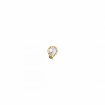 UNOde50 Gold-Plated Metal Stud Piercing with White Pearl