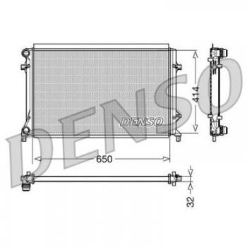 Radiador de refrigeración del motor DENSO DRM32016, Aluminio, compatible con VOLKSWAGEN Golf 5, Touran I, Passat B6 Berlina y SEAT Leon II Hatchback, Altea