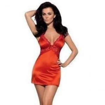 Obsessive Secred Chemise Camison Y Tanga,S/M,Rojo